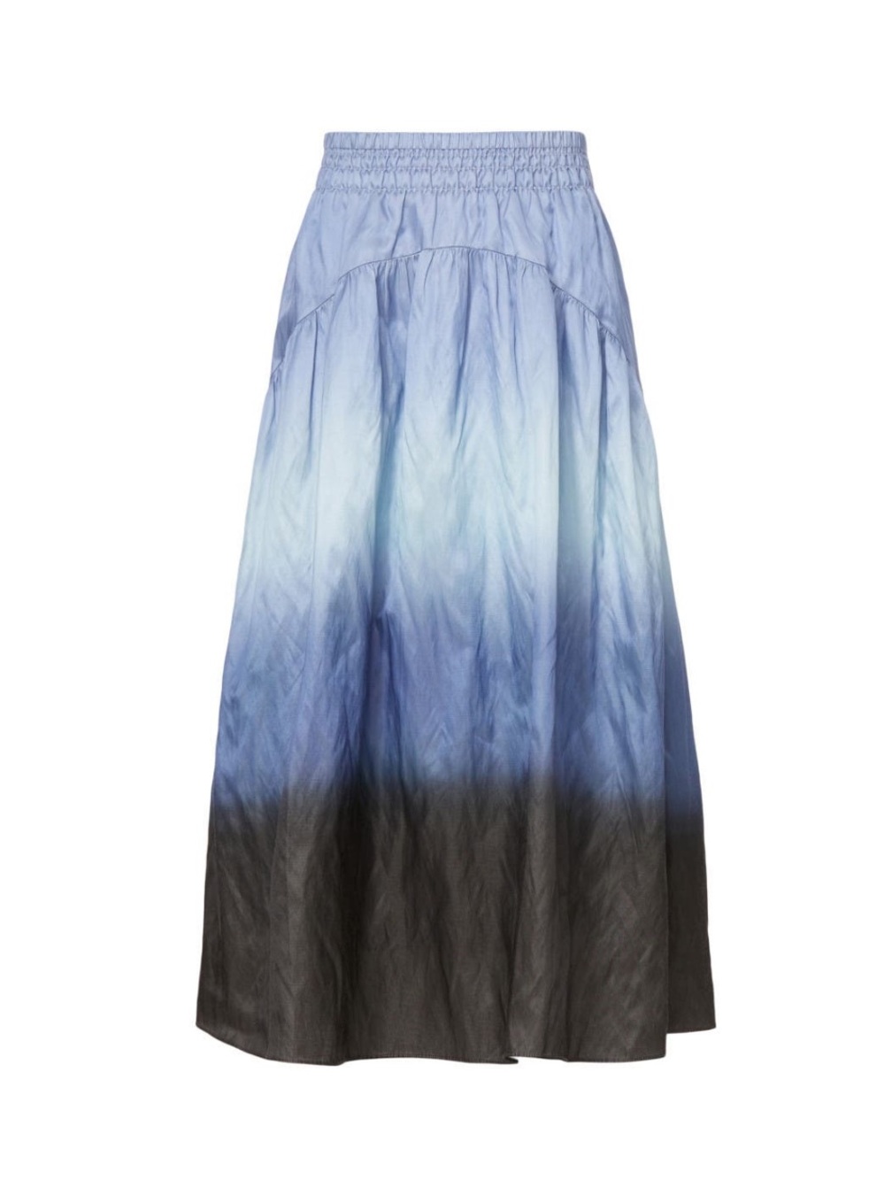 Vince Blue Ombre Dip-Dye Maxi Skirt with Black Hem